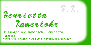 henrietta kamerlohr business card